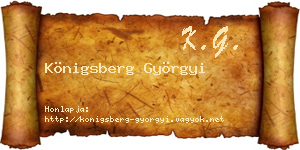 Königsberg Györgyi névjegykártya